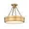 Z-Lite Anders Semi Flush Mount, 1-Light, 15 In.W x 13.75 In.H, Rubbed Brass/marbling 1944SF15-RB-LED - alternate 1